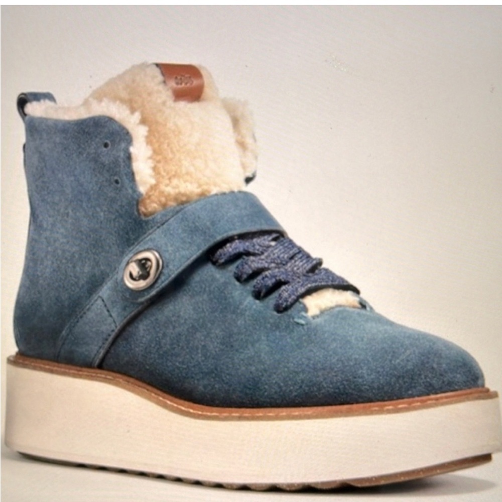 Coach  Blue Suede Ankle Boots